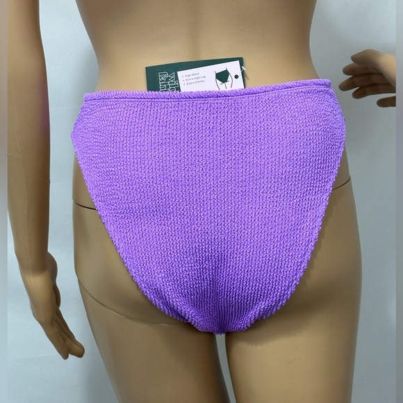 Wild fable Purple Ribbed Extra Cheeky High Waist& High Leg Bikini Bottom… - Picture 2 of 7